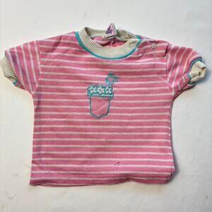 Vintage Flower Striped Tee 12-18 months